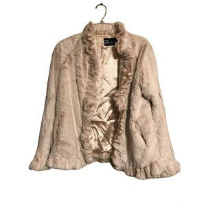 EUC DALE DRESSIN Faux Fur Jacket XSMALL Cream